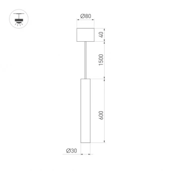 Светильник SP-PIPE-HANG-L600-R30-9W Day4000 (GD, 24 deg, 230V, IP20 Металл) для потолка купить в Казани